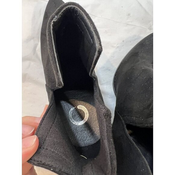 JOURNEE COLLECTION Black Issla Almond Toe Block Heel Slip On Booties Size 6.5 - Picture 13 of 16